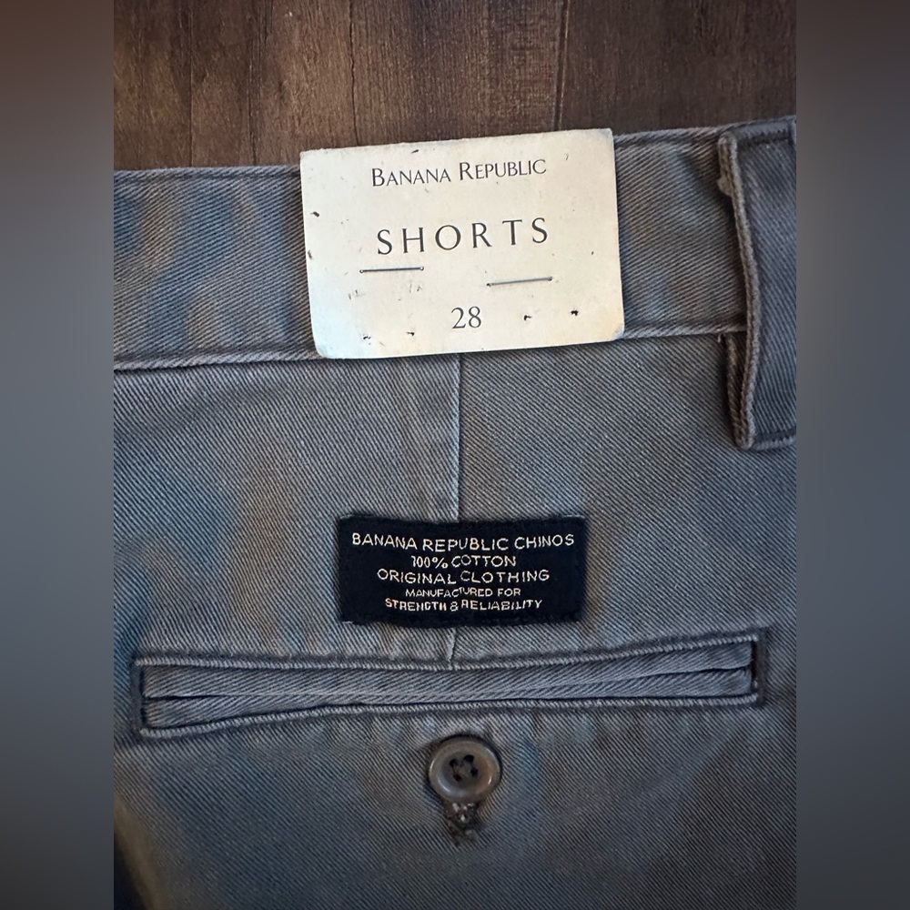 Vintage Banana Republic Chino Shorts Size 28 Gray Y2K Summer NWT - Picture 5 of 7